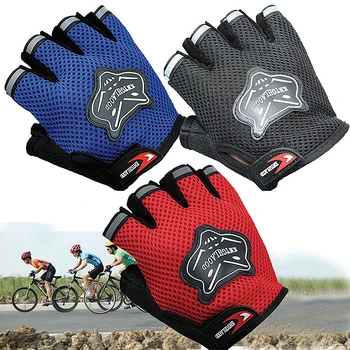 1 пара летних сетчатых велосипедных перчаток с полупальцами, нескользящие велосипедные перчатки, велосипедные дышащие нескользящие спортивные перчатки для верховой езды