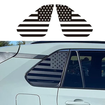 1 пара наклеек для RAV4 2019-2021 Матово-черная наклейка с флагом США на заднее стекло автомобиля с флагом США