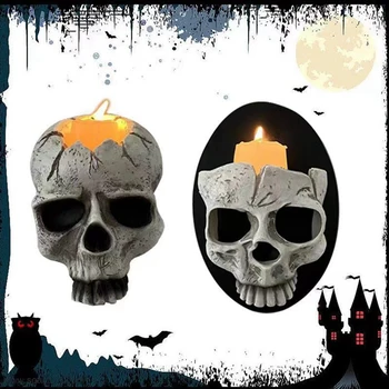 2 шт. каркасные подсвечники Spooky Tealight Cup в готическом стиле для Хэллоуина и Рождества