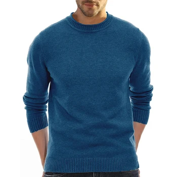 2023 Зимние Однотонные пуловеры и свитера Модные Свитера с тонким низом Мужская одежда Вязаный свитер Повседневная Верхняя одежда Мужская