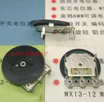 20ШТ Одинарный 3-контактный Потенциометр громкости B203 B20K 14x1 14 * 1 Регулировка громкости радио