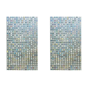 2X Радужная декоративная пленка для окон, тонированные статические самоклеящиеся наклейки на стекло, 3D Мозаичная защитная пленка для стекла