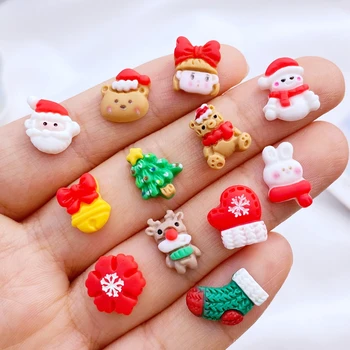 30 милых мультяшных рождественских серий nail art charm flowers sweet 3D nail art decoration charm роскошные аксессуары своими руками