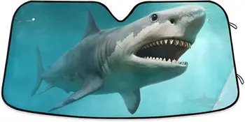 3D солнцезащитный козырек на лобовое стекло автомобиля с акулой Блокирует ультрафиолетовый козырек Зонт и повреждения Прост в использовании Подходит для ветровых стекол всех размеров