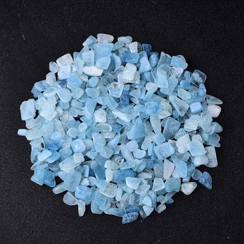 50 4 размера натурального голубого аквамарина, кварцевый гравий, кристаллический камень, образец каменной крошки, удачные натуральные камни и минералы