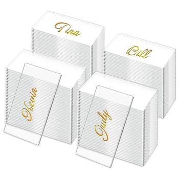 50 штук акриловых карточек для рассадки, прозрачных прямоугольных пустых карточек для рассадки для поделок своими руками, свадьбы, дня рождения или Рождества