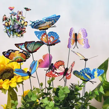 50шт 3D бабочек Садовый плантатор Красочная имитация бабочки Цветочная композиция Decoracion Открытый декор Цветочные Горшки