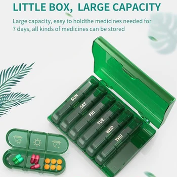 7 Дней Ежедневная коробка для таблеток для лекарств, французский держатель, аптечка, Еженедельный органайзер для таблеток, контейнер для таблеток, водонепроницаемые секретные отделения