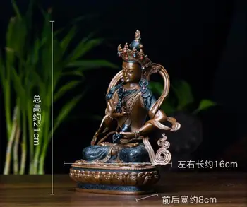 7-дюймовый Кинг-Конг Тибетский буддизм чистая медь резная статуя Будды Ваджрай Саман