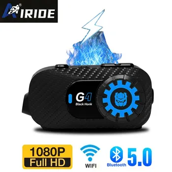AIRIDE G4 Мотоциклетный шлем Гарнитура Bluetooth Домофон V5.1 Наушники WiFi 1080P DVR Объектив Видеомагнитофон Водонепроницаемый Обмен музыкой