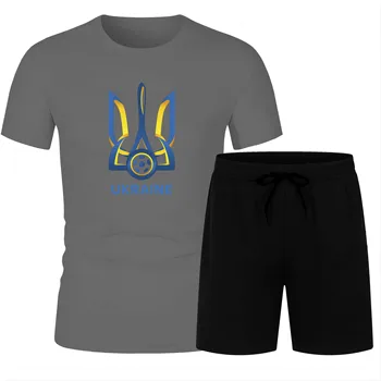 Four Seasons Спорт на открытом воздухе, футболка с матросским воротником для взрослых, пляжные шорты, Украина, Повседневный модный тренд с 2D-принтом, многоцветный