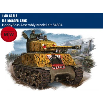 HobbyBoss 84804 в масштабе 1/48 США M4A3E8, Комплекты военных пластиковых сборочных моделей танков