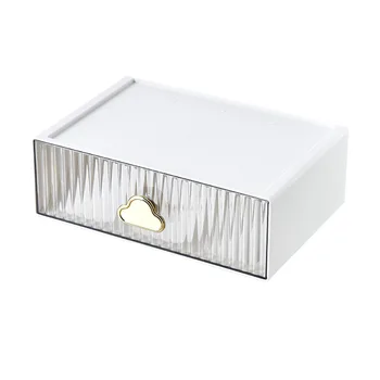 Jul3022 Прозрачные канцелярские принадлежности выдвижного типа, уложенные в настольную коробку для хранения
