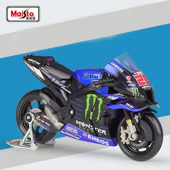 Maisto Литье под давлением в масштабе 1:18 Yamaha Team Moto Gp2022 Yzr M1 Имитация Гонок Сплав Модель Мотоцикла Коллекция Вентиляторов Дисплей