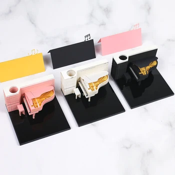 Omoshiroi Block Мини 3D Блокнот Кавайное Пианино 3D Блокноты Для Заметок Sticky Note 3D Art Block Notes 3D Бумажные Аксессуары Для Заметок Подарки Друзьям