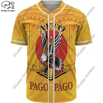 PLSTAR COSMOS 3D-принт Бейсбольная рубашка Американского Самоа на заказ Черепаха Пальма Гибискус Татуировка полинезийского племени
