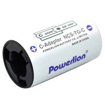 Адаптеры для аккумуляторов Powerlion размера C, преобразователь батарейной прокладки размера AA в C, чехол для использования с батарейными элементами типа АА - 4 упаковки