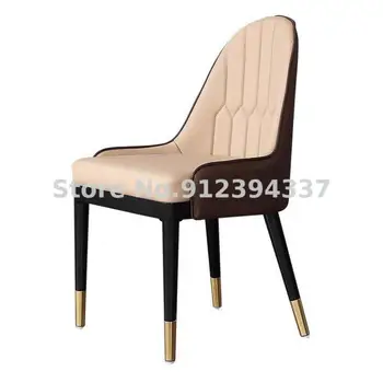 Американский современный обеденный стул из массива дерева, простой стол для отдыха из кожи в кофейне, мягкое кресло-сумка, дизайнерское домашнее кресло