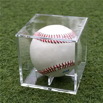 Бейсбольная витрина, защищенный акриловый прозрачный держатель для теннисных мячей, Квадратный защитный контейнер для хранения мячей для домашнего офиса
