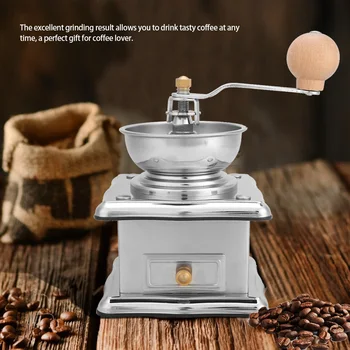 Бытовая ручная кофемолка Квадратной формы из нержавеющей стали, кухонный аксессуар для измельчения