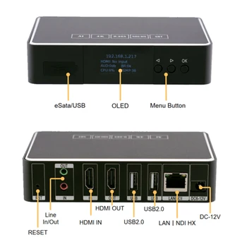 Видеокодер и декодер 4K @ 30 H.265 / H.264 с HDMI на IP и с IP на HDMI и с USB-камеры на IP