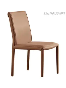 Высококачественное Дизайнерское обеденное кресло с сетчатой спинкой Красного цвета Nordic Wabi-sabi Wind Chair, Итальянское минималистичное кожаное кресло-седло для ресторана