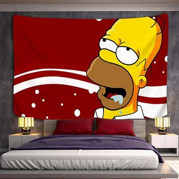 Гобелен S-Simpsons Эстетическое украшение комнаты Домашнее настенное искусство Изголовья кровати Гобелены Kawaii Decor Спальня Подвесные Декоративные на заказ