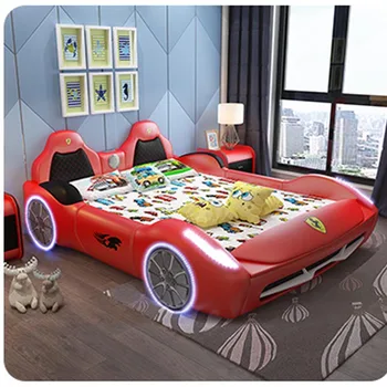 детская кровать для мальчика и девочки с перилами односпальная кровать 1,5 м многофункциональный спортивный автомобиль мультяшная автомобильная кровать для хранения