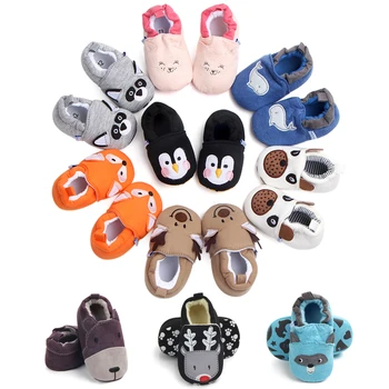 Детская теплая обувь, зимние пинетки с мягкими плюшевыми животными для новорожденных мальчиков и девочек, ходунки для новорожденных, кроссовки для малышей, первые ходунки