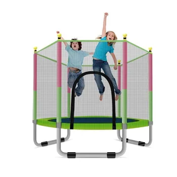 Детский батут для детей, с площадкой для прыжков и защитной сеткой, дверь на молнии, 140 см, Максимальная нагрузка 100 кг