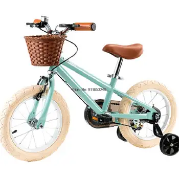 Детский велосипед 14 дюймов от 3 до 9 лет Винтажный велосипед Baby Child Balance С тренировочными колесами