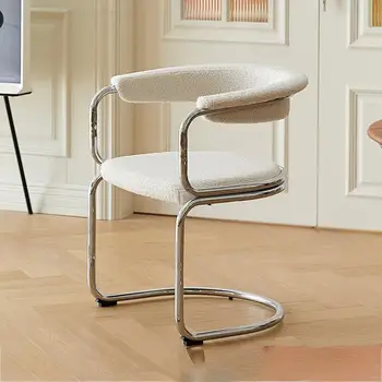 Дизайнерский Металлический стул для макияжа, Офисное Скандинавское Профессиональное кресло для чтения, Акцент в спальне, Белый Sillas De Comedor Мебель для дома T50CY