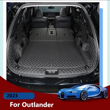 Для Outlander 2023 PHEV, коврик для багажника автомобиля, полный комплект, грузовой лайнер, водонепроницаемый коврик для пола, коврик для задней двери на 75 мест, Модификация интерьера