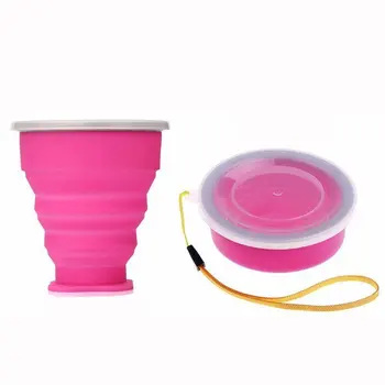 Дорожная силиконовая выдвижная цветная портативная кофейная чашка для кофе на открытом воздухе объемом 200 мл, складные чашки, НЕ СОДЕРЖАЩИЕ BPA, пищевого качества