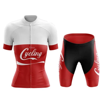Женская одежда 2023 Enjoy Cycling Комплект велосипедной майки Нагрудник Шорты Костюм Велосипедная одежда Комплекты одежды для горных шоссейных велосипедов MTB
