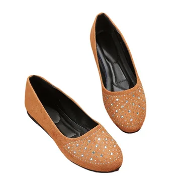 Женские блестящие туфли на плоской подошве со стразами, женские слипоны с круглым носком, черные туфли на плоской подошве, женские туфли-лодочки, женская обувь Zapatos Mujer