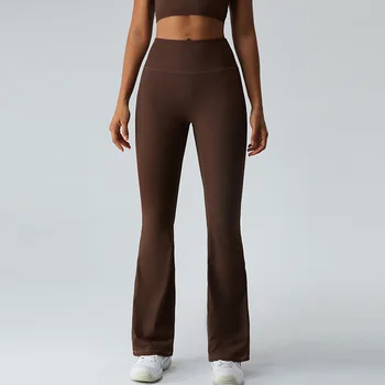 Женские расклешенные брюки для йоги с высокой талией, обтягивающие микро-расклешенные быстросохнущие спортивные леггинсы для бега и фитнеса с эффектом пуш-ап.