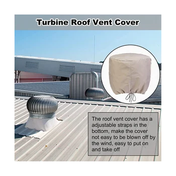 Защитный экран вентилятора турбины 20x20 дюймов из оксфордского брезента, пылезащитный чехол для вентиляционного отверстия на крыше с регулируемым шнурком