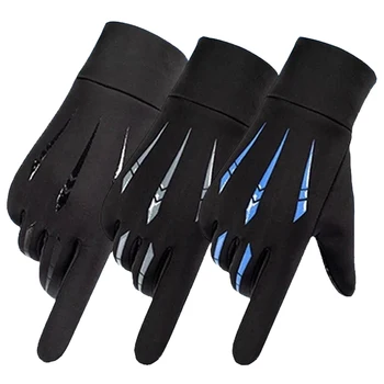 Зимние перчатки для бега на открытом воздухе, лыжные варежки, Мужские Велосипедные Женские теплые перчатки с защитой от холодного ветра, водонепроницаемые сенсорные перчатки с сенсорным экраном