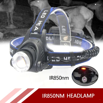 ИК-налобный фонарь 850 нм, 3 режима, Масштабируемая охотничья фара ночного видения, инфракрасные камеры, самодельное оборудование ночного видения, фонарик 18650