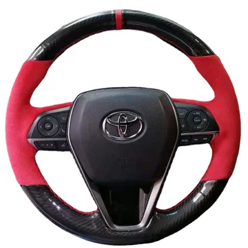 Индивидуальный кожаный чехол на руль ручной работы для Toyota corolla Camry Levin Highlander Avalon REIZ RAV4 Автомобильный чехол на руль