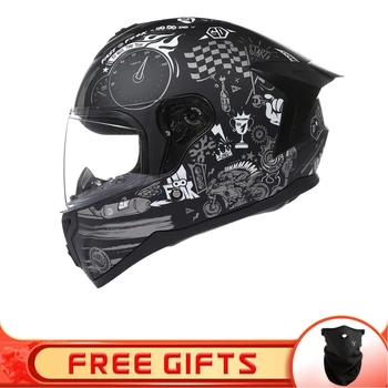 Индивидуальный Мотоциклетный Универсальный спортивный шлем с мягкой комфортной подкладкой Four Seasons Мотоциклетный Профессиональный гоночный Полнолицевой шлем