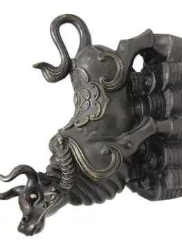 Китайский Год Зодиака Фэншуй бронза медь Богатство Статуя быка Волов коровы Скульптура