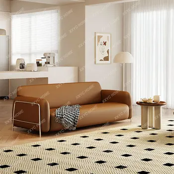 Кожаный диван Современная минималистичная гостиная Небольшая квартира Зона отдыха Приемная Салон красоты Односпальное кресло
