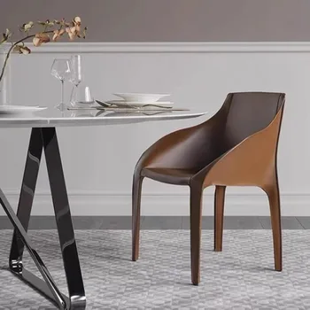 Кухонное кожаное дизайнерское кресло Элегантная Гардеробная Мобильные ресторанные стулья Офисная садовая мебель Relax Sedie Pranzo Moderne