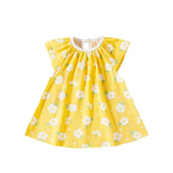 Летний сарафан для маленьких девочек, хлопковые тонкие платья принцессы, милая одежда 0-3 года