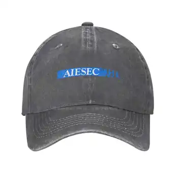 Логотип AIESEC, графический логотип бренда, высококачественная джинсовая кепка, вязаная шапка, бейсболка