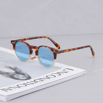 Маленькие круглые солнцезащитные очки для женщин, винтажные ацетатные Ретро Поляризованные солнцезащитные очки 2023, Солнцезащитные очки, роскошные дизайнерские женские солнцезащитные очки