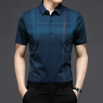 Мужская одежда Mulberry 2023, новые летние трендовые черные деловые повседневные рубашки с короткими рукавами, шелковые футболки-поло Zm