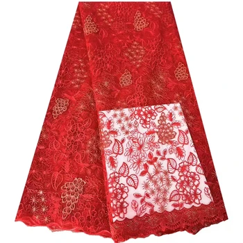 Новая марлевая двухцветная кружевная ткань с вышивкой в мелкий цветок, высококачественное африканское ретро-модное платье Ципао